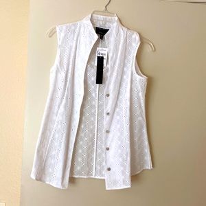 Foxcroft White Sleeveless Blouse - NWT